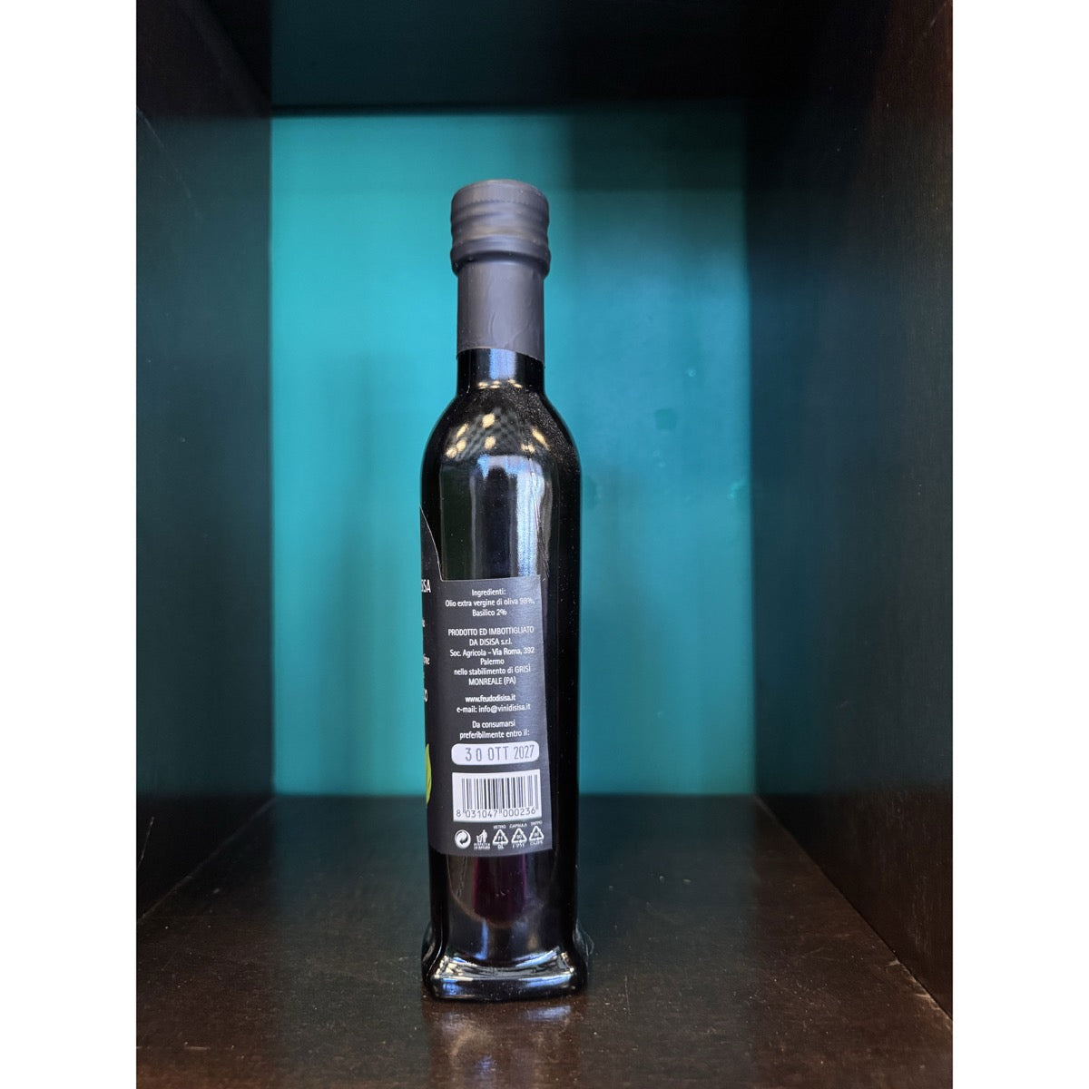 Condimento a base di olio extravergine di oliva aromatizzato al basilico - Feudo Disisa - SICILIA
