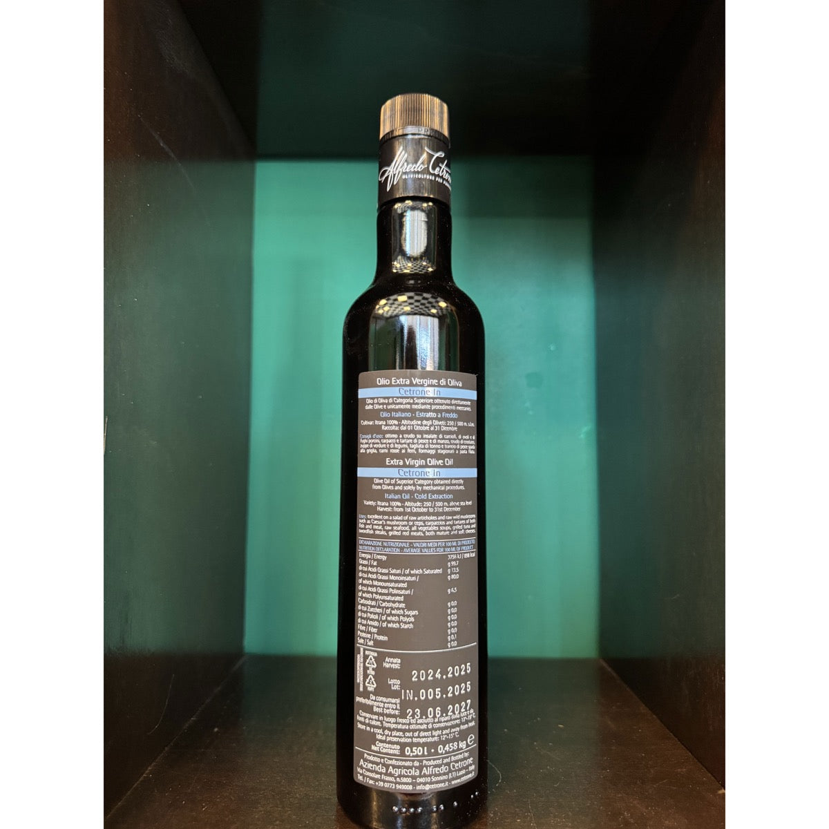 Olio extravergine di oliva In Intenso Monocultivar Itrana - Alfredo Cetrone - LAZIO