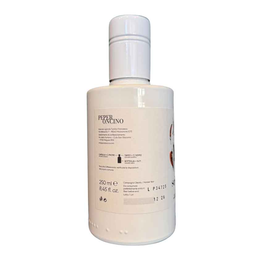 Sciabacco Aromatizzato al peperoncino - condimento a base di olio extravergine di oliva aromatizzato al peperoncino- SICILIA