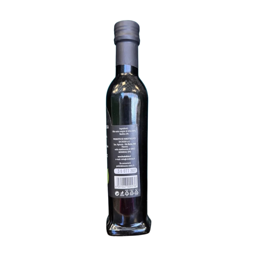 Condimento a base di olio extravergine di oliva aromatizzato al basilico - Feudo Disisa - SICILIA