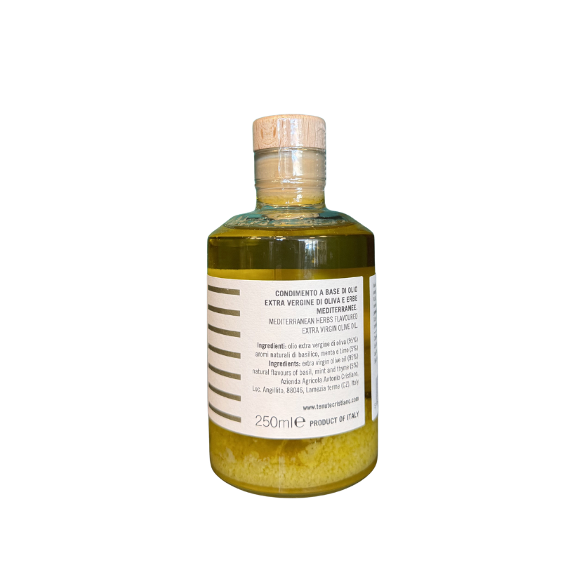 Condimento a base di Olio extravergine aromatizzato alle Erbe Aromatiche Mediterranee - Tenute Cristiano